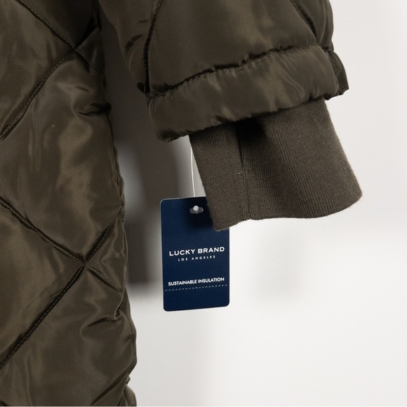 NWT Lucky Brand Quilted Faux Shearling Puffer Coat Jacket - Picture 5 of 14